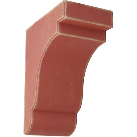 Ekena Millwork 5 1/4"W x 8 1/2"D x 11"H Bedford Wood Vintage Decor Bracket, Salvage Red BKTWD05X09X11BERD